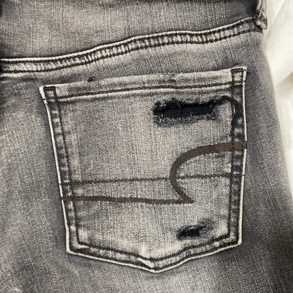 Women’s American Eagle Super Stretch Super Low Jegging, black/grey. Sz 4 - Picture 9 of 14